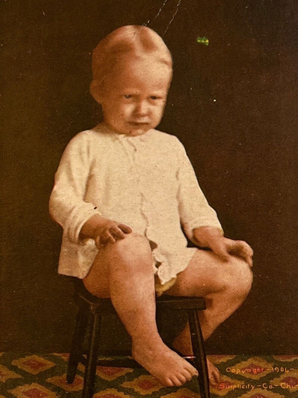 Antique 1909 Ephemera Postcard Humorous Funny Message Naughty Baby Boy Litho SEE